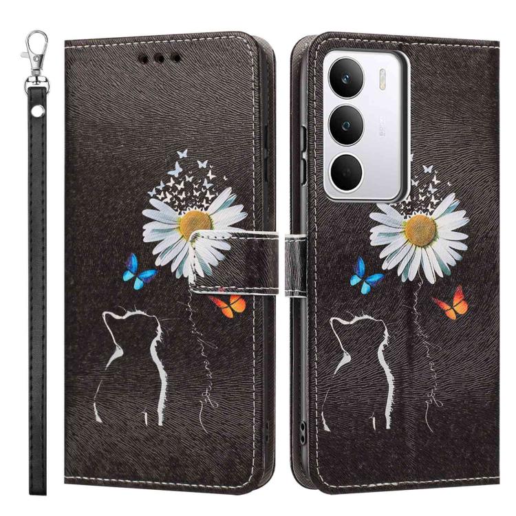 For Realme Narzo 80 Lite 4G/C71 India Painted Pattern Vegan Leather Phone Case with Strap