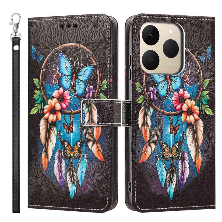 For Realme 15T 5G Global Painted Pattern Vegan Leather Phone Case with Strap