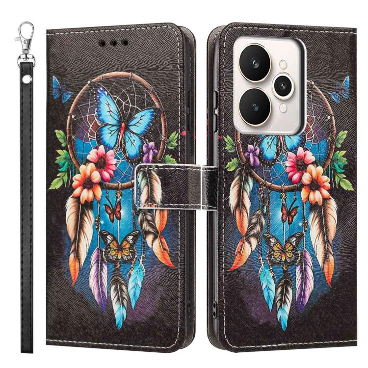 For Realme 15 5G / 15 Pro 5G Painted Pattern Vegan Leather Phone Case with Strap