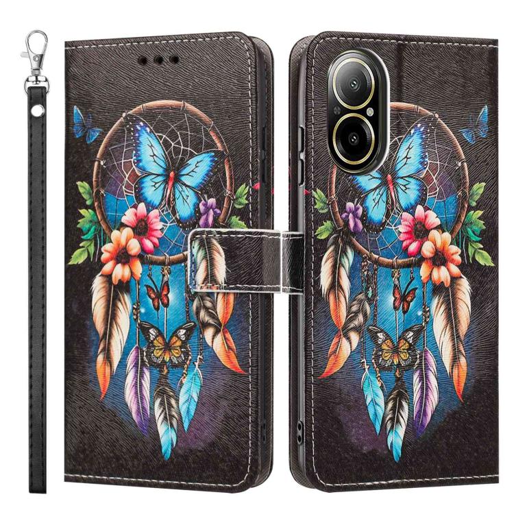 For Realme C67 4G Global Painted Pattern Vegan Leather Phone Case with Strap