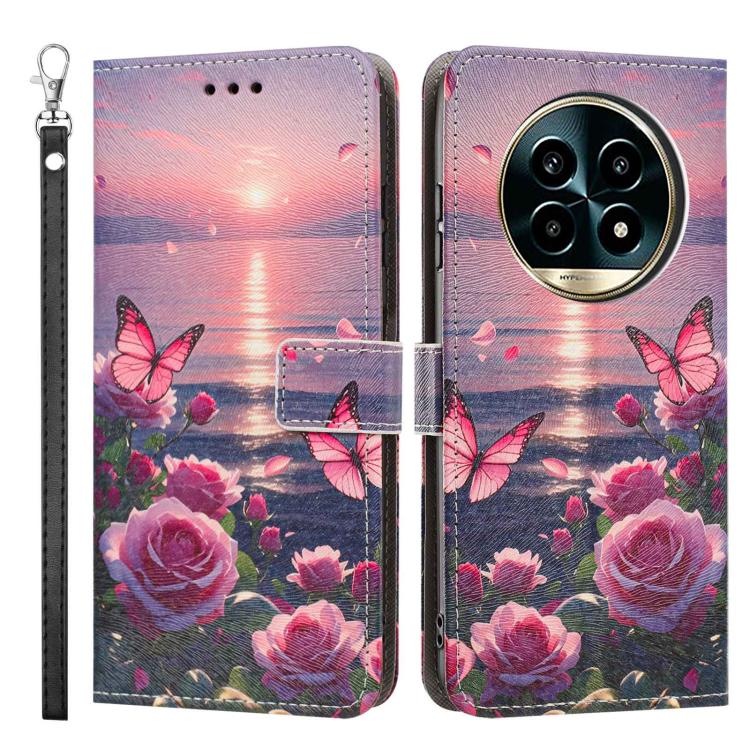 For Realme 13 Pro 5G Global Painted Pattern Vegan Leather Phone Case with Strap