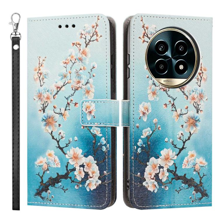 For Realme 13 Pro 5G Global Painted Pattern Vegan Leather Phone Case with Strap