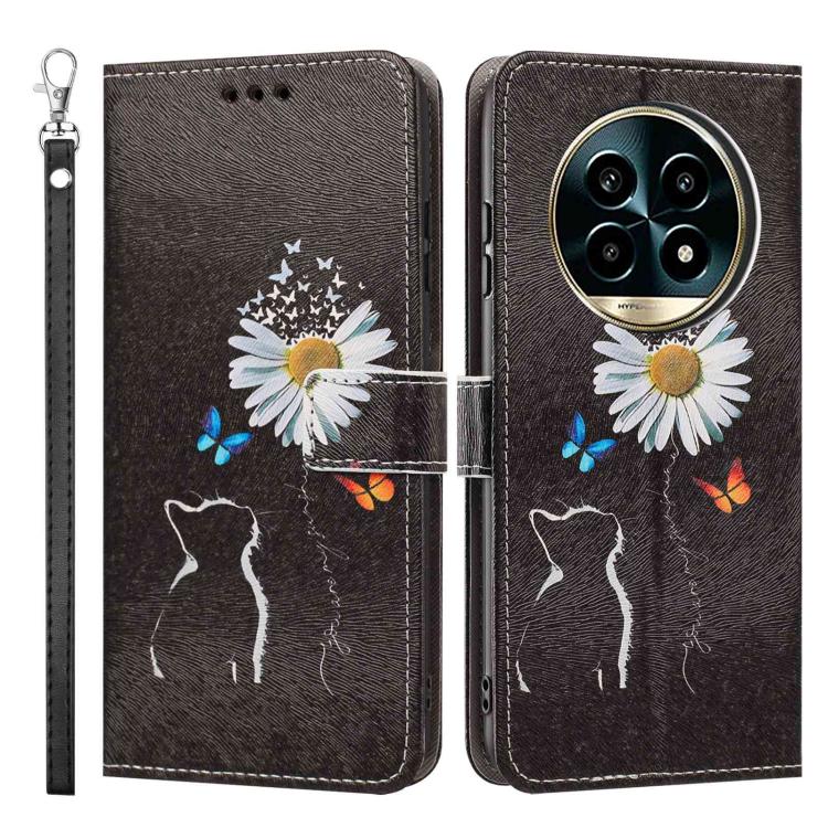 For Realme 13 Pro 5G Global Painted Pattern Vegan Leather Phone Case with Strap