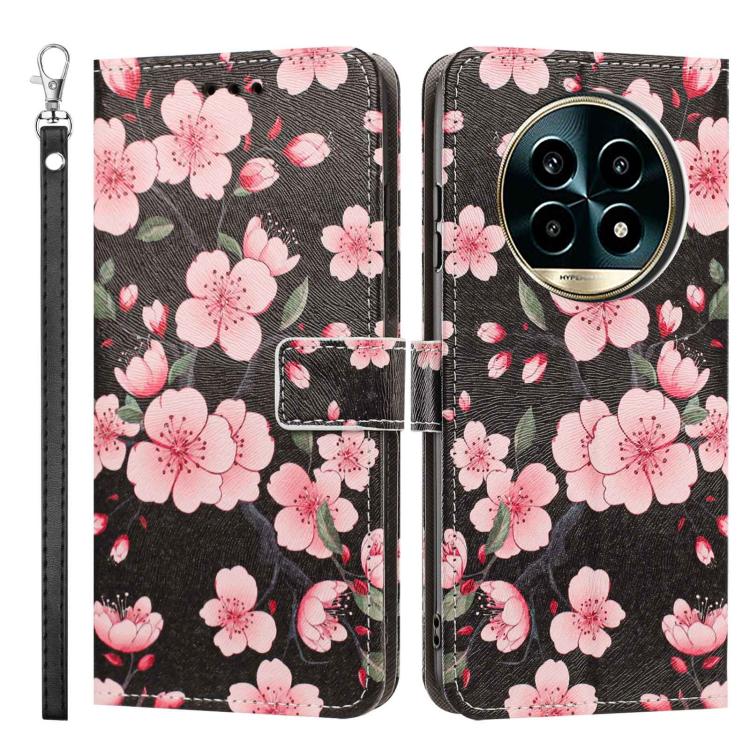 For Realme 13 Pro 5G Global Painted Pattern Vegan Leather Phone Case with Strap