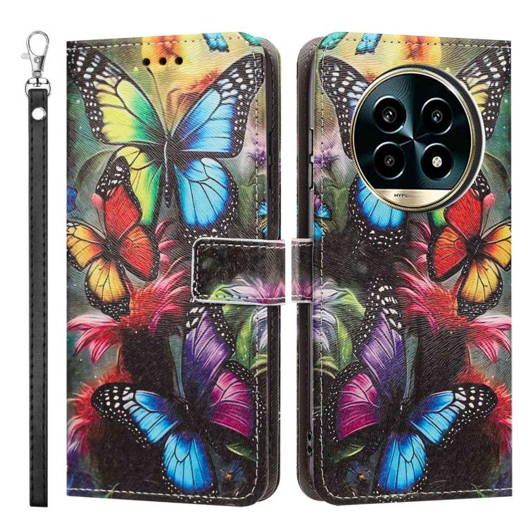For Realme 13 Pro 5G Global Painted Pattern Vegan Leather Phone Case with Strap