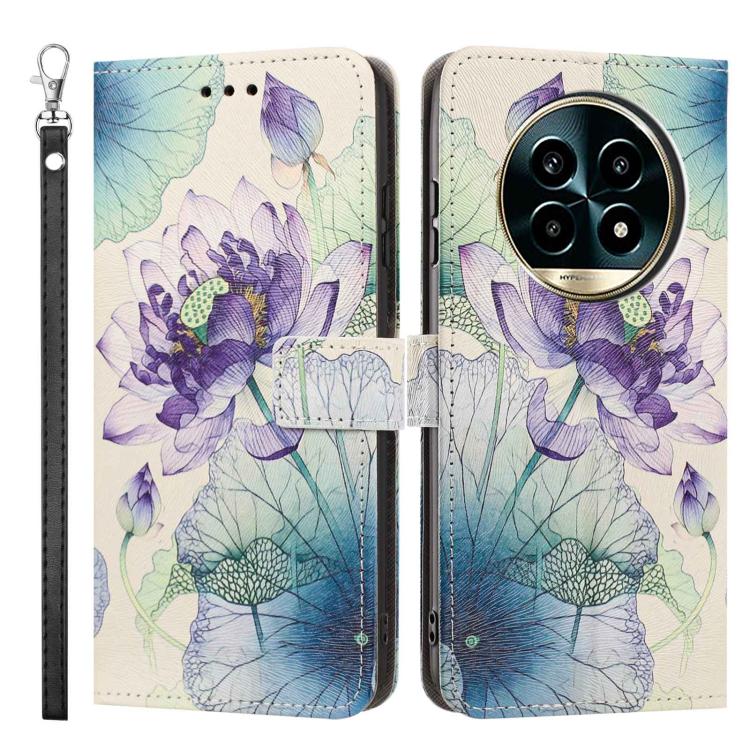 For Realme 13 Pro 5G Global Painted Pattern Vegan Leather Phone Case with Strap