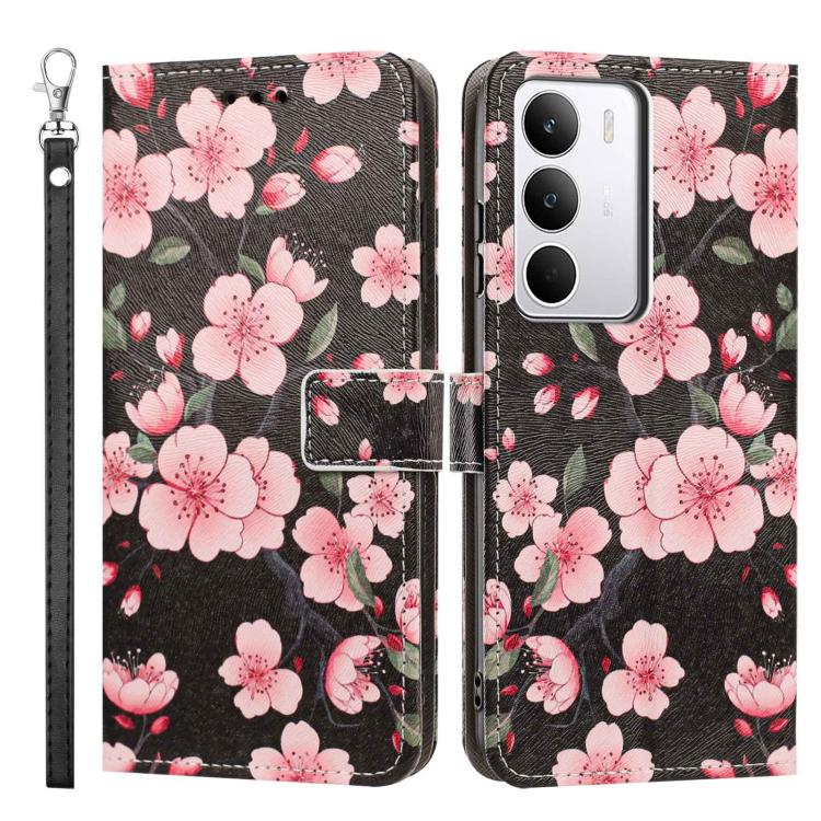 For Realme C71 Global Painted Pattern Vegan Leather Phone Case with Strap