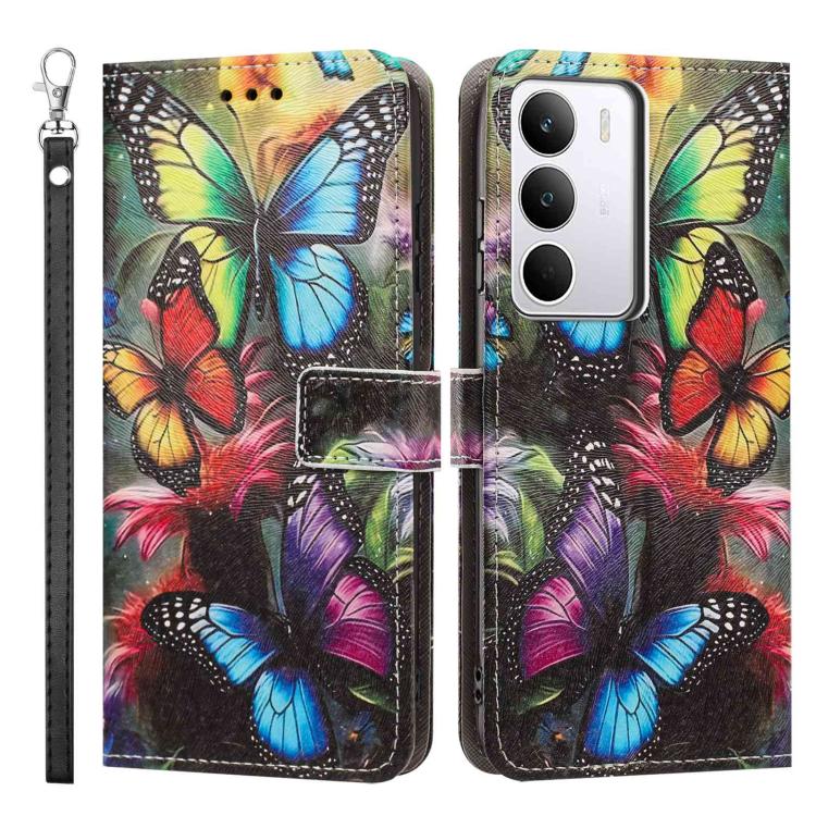 For Realme C71 Global Painted Pattern Vegan Leather Phone Case with Strap