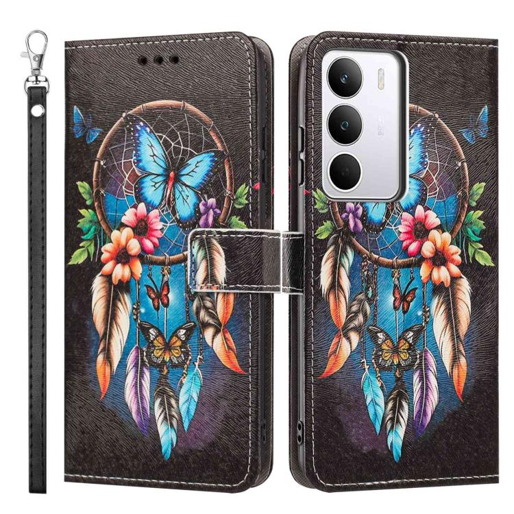 For Realme C71 Global Painted Pattern Vegan Leather Phone Case with Strap
