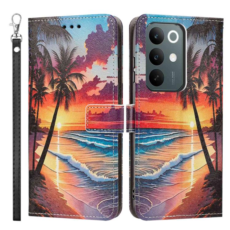 For Realme C85 Pro 4G Global Painted Pattern Vegan Leather Phone Case with Strap