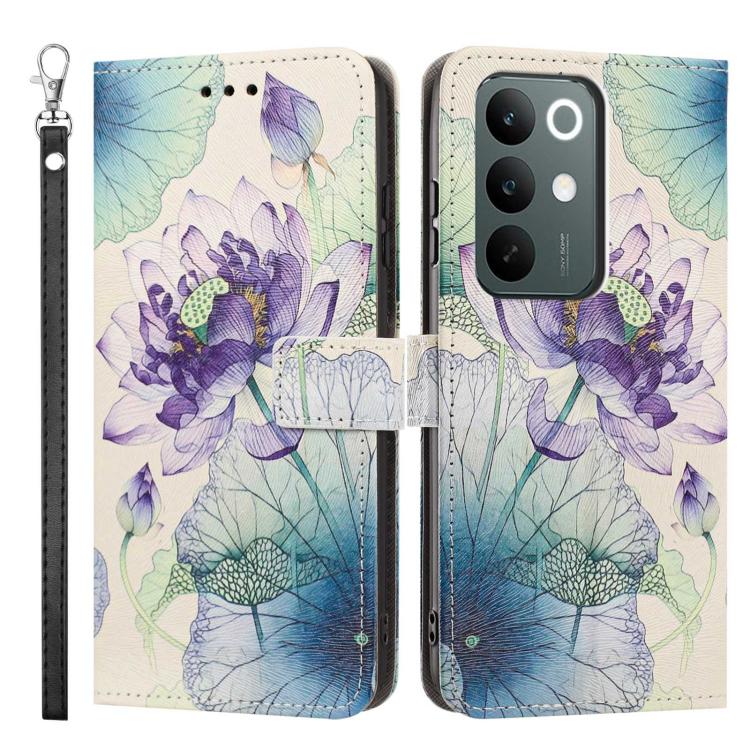 For Realme C85 Pro 4G Global Painted Pattern Vegan Leather Phone Case with Strap