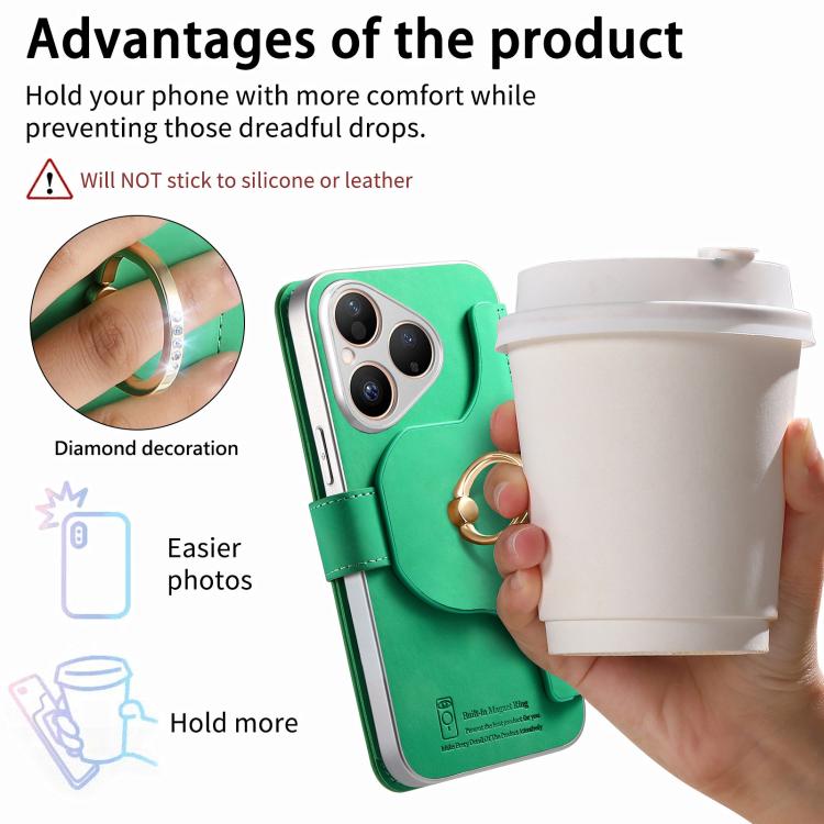 For Huawei Pura 80 5G Precision Hole Silver-Edged Ring RFID Blocking Zipper Wallet Magnetic Vegan Leather Phone Case