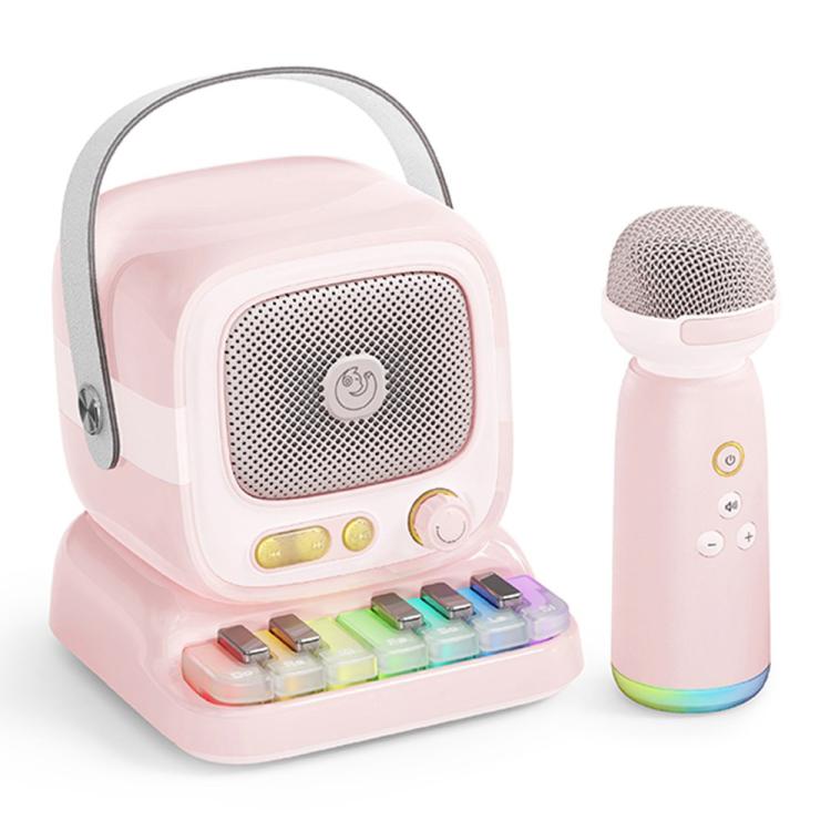 C60 Mini Bluetooth-compatible Karaoke Speaker with Piano Keyboard and Wireless Microphone