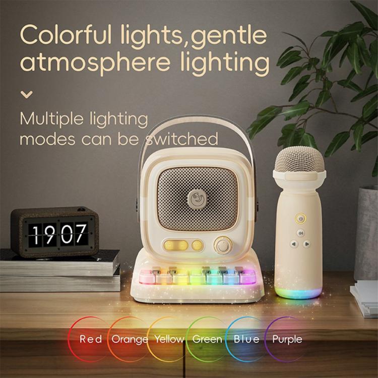 C60 Mini Bluetooth-compatible Karaoke Speaker with Piano Keyboard and Wireless Microphone
