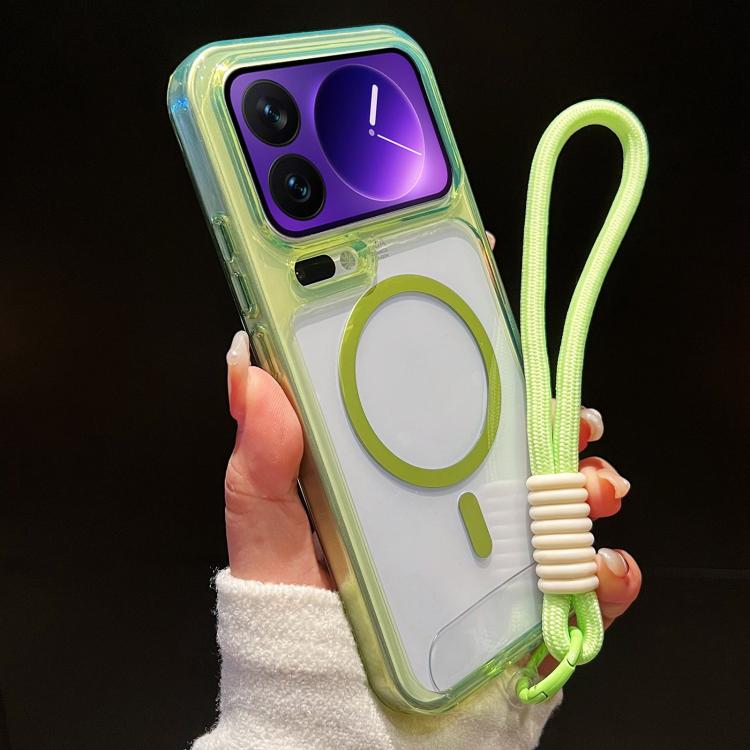 For Xiaomi 17 Pro Precise Hole Shockproof Magnetic TPU Hybrid Acrylic Transparent Phone Case With Lanyard