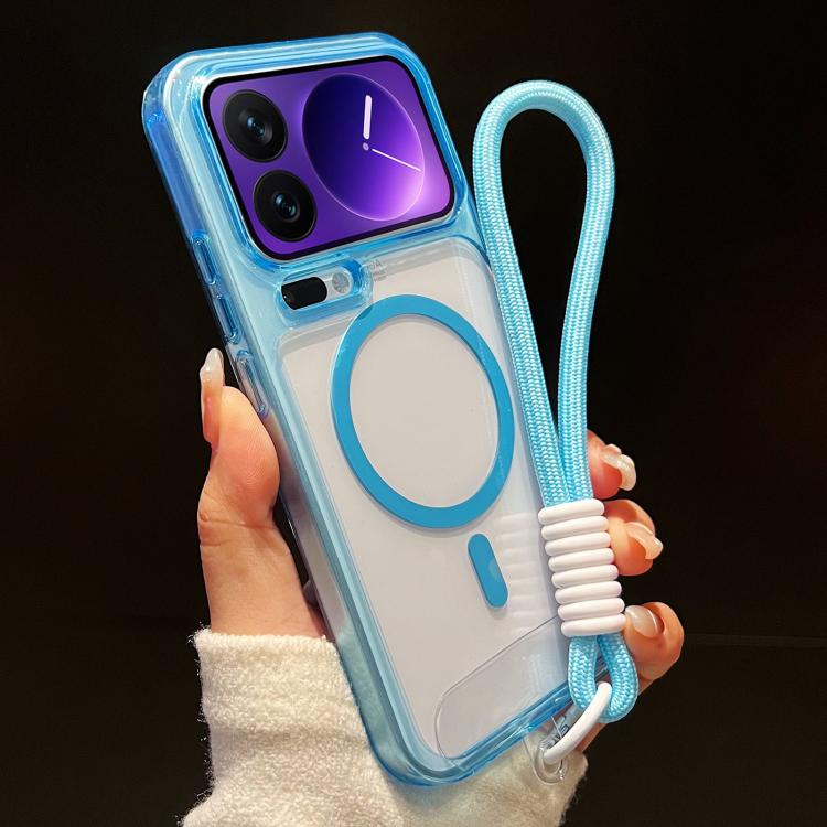 For Xiaomi 17 Pro Precise Hole Shockproof Magnetic TPU Hybrid Acrylic Transparent Phone Case With Lanyard