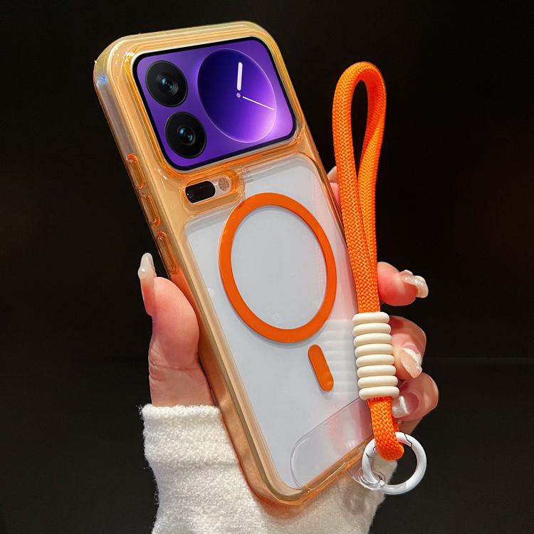 For Xiaomi 17 Pro Precise Hole Shockproof Magnetic TPU Hybrid Acrylic Transparent Phone Case With Lanyard