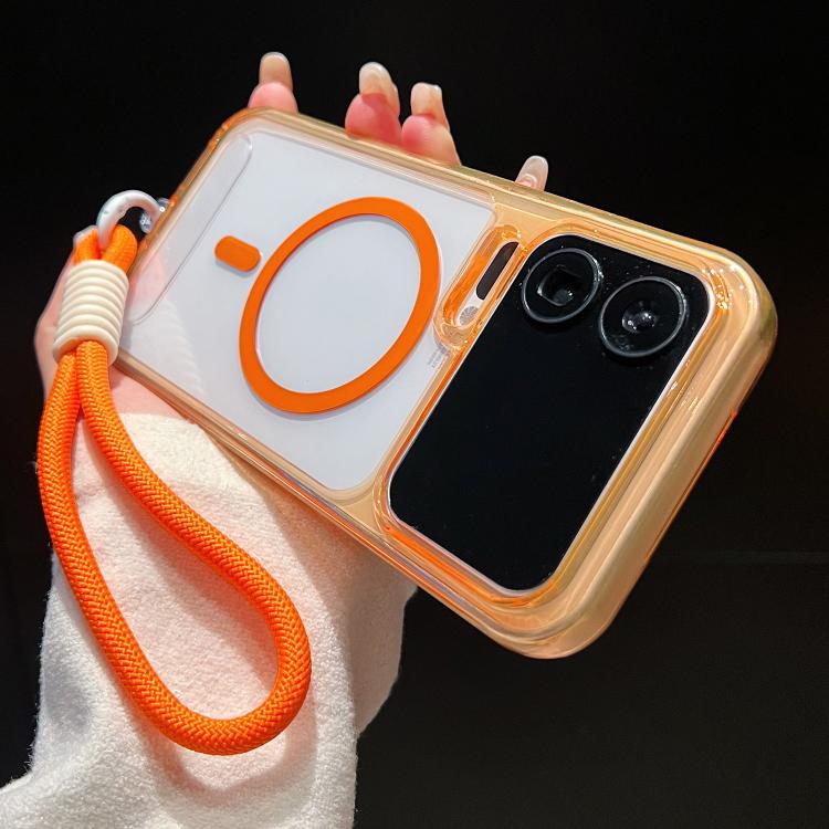 For Xiaomi 17 Pro Max Precise Hole Shockproof Magnetic TPU Hybrid Acrylic Transparent Phone Case With Lanyard