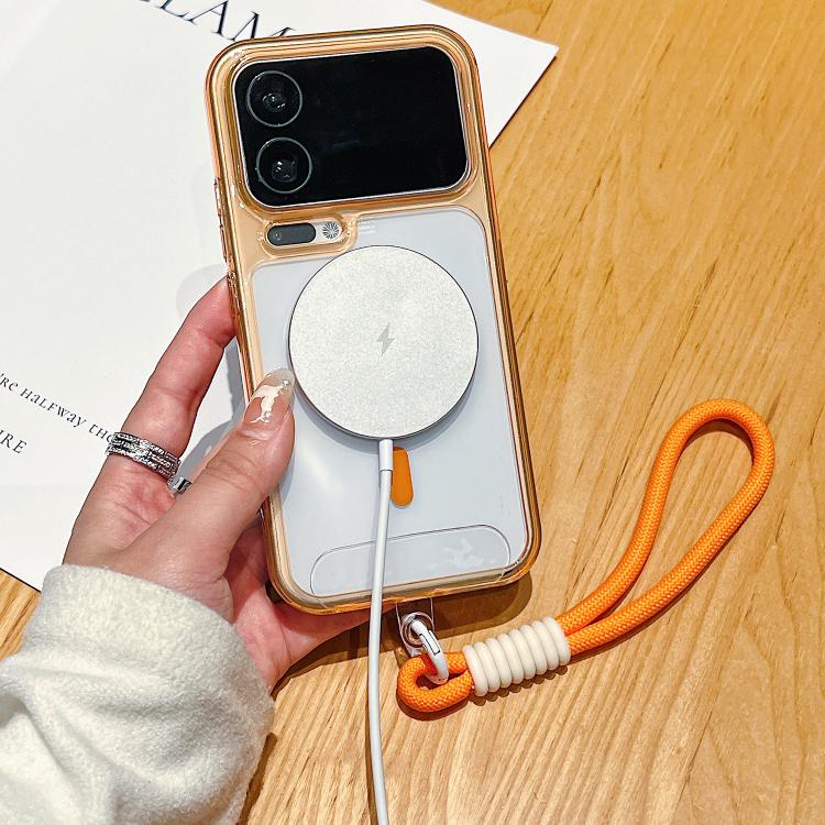 For Xiaomi 17 Pro Precise Hole Shockproof Magnetic TPU Hybrid Acrylic Transparent Phone Case With Lanyard