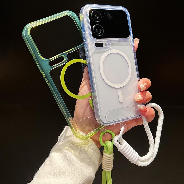 For Xiaomi 17 Pro Precise Hole Shockproof Magnetic TPU Hybrid Acrylic Transparent Phone Case With Lanyard