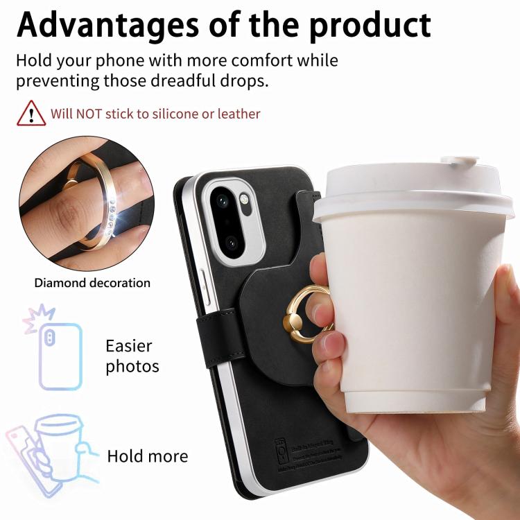 For OnePlus Ace 6 5G / 6T Precision Hole Silver-Edged Ring RFID Blocking Zipper Wallet Magnetic Vegan Leather Phone Case