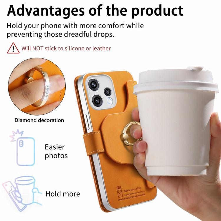 For OPPO Reno15 Global / 15 C 5G Precision Hole Silver-Edged Ring RFID Blocking Zipper Wallet Magnetic Vegan Leather Phone Case