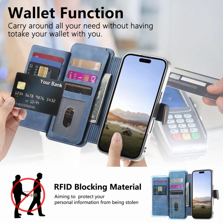 For Redmi Note 14 5G Precision Hole Silver-Edged Ring RFID Blocking Zipper Wallet Magnetic Vegan Leather Phone Case
