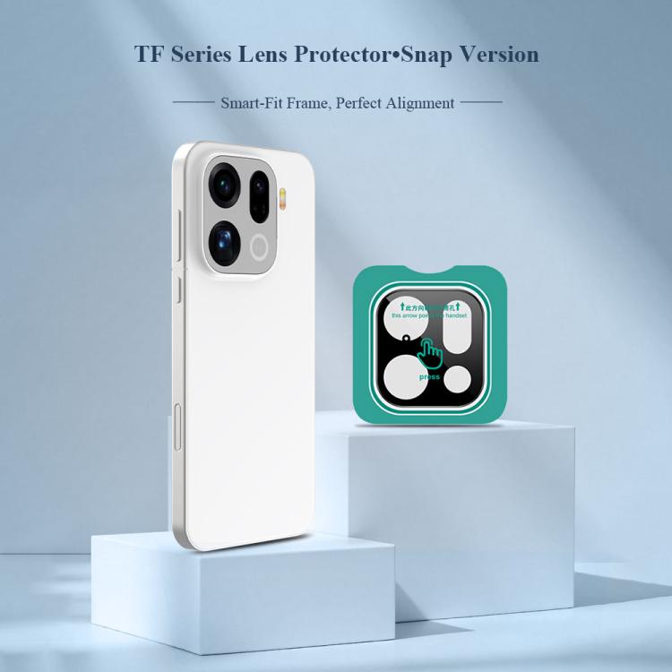 For OPPO Find X9 Pro 2pcs/Set LeReach TF Series Snap Version HD Wear-Resistant Camera Lens Glass Film - Black