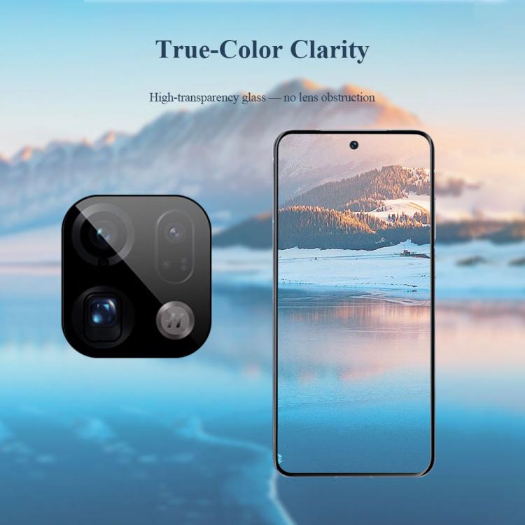 For OPPO Find X9 Pro 2pcs/Set LeReach TF Series Snap Version HD Wear-Resistant Camera Lens Glass Film - Black