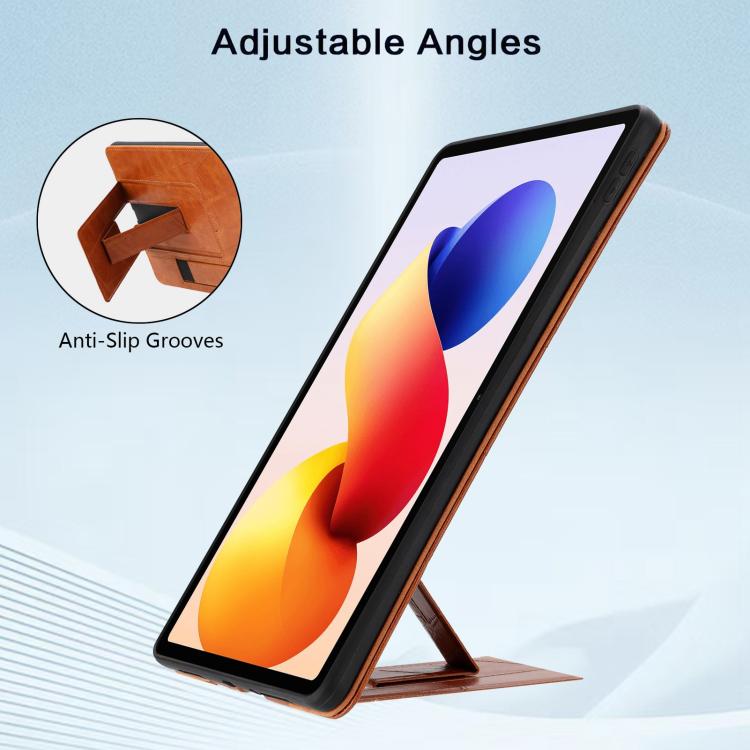 For Xiaomi Redmi Pad Pro 12.1 Wristband Retro Vegan Leather Back Tablet Case with Holder