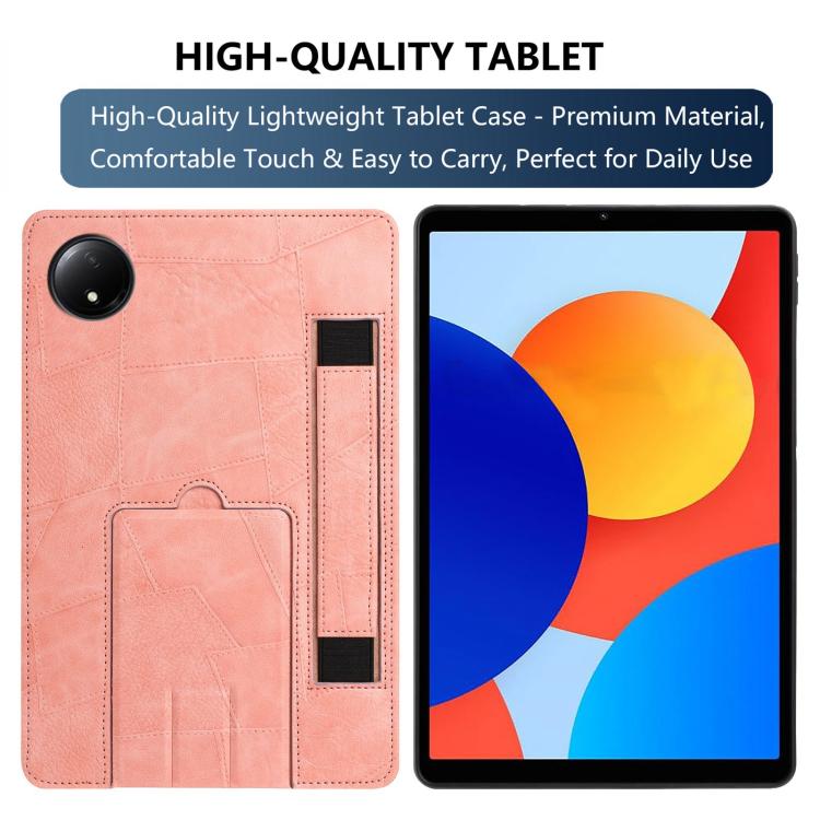 For Xiaomi Redmi Pad SE 4G 8.7 Wristband Retro Vegan Leather Back Tablet Case with Holder