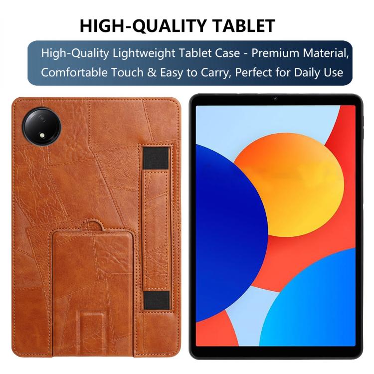 For Xiaomi Redmi Pad SE 4G 8.7 Wristband Retro Vegan Leather Back Tablet Case with Holder