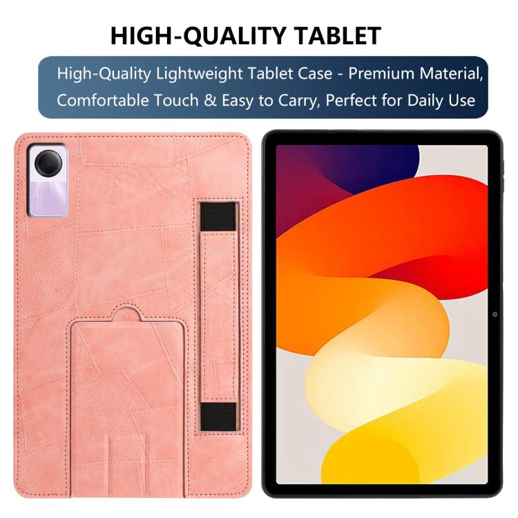 For Xiaomi Redmi Pad SE 11 2023 Wristband Retro Vegan Leather Back Tablet Case with Holder