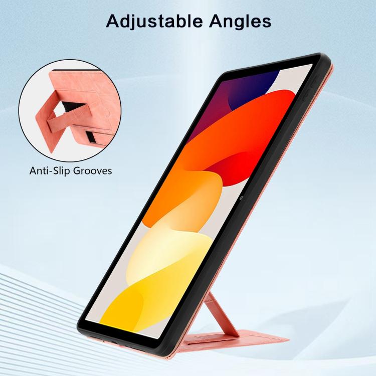 For Xiaomi Redmi Pad SE 11 2023 Wristband Retro Vegan Leather Back Tablet Case with Holder