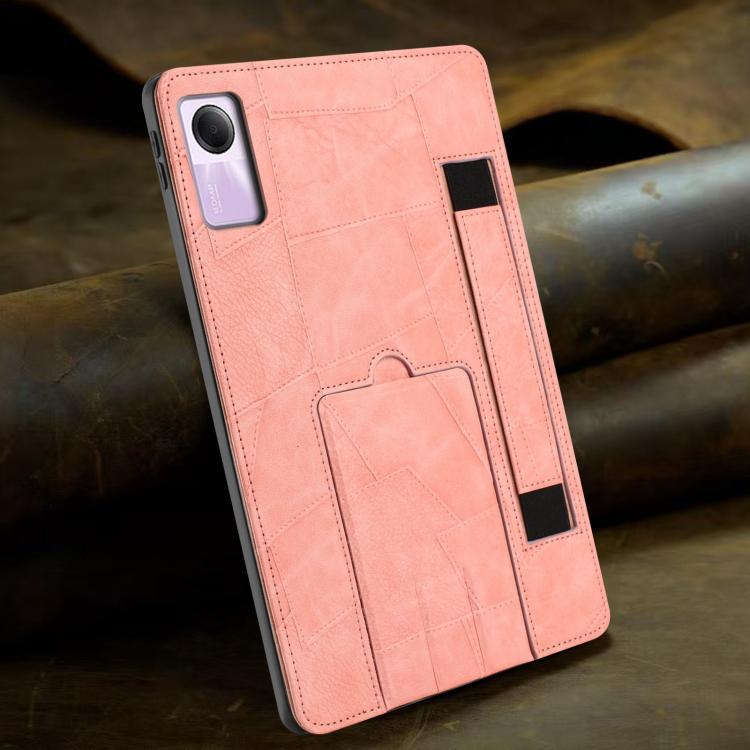 For Xiaomi Redmi Pad SE 11 2023 Wristband Retro Vegan Leather Back Tablet Case with Holder