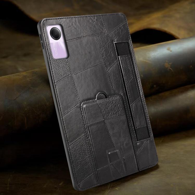 For Xiaomi Redmi Pad SE 11 2023 Wristband Retro Vegan Leather Back Tablet Case with Holder