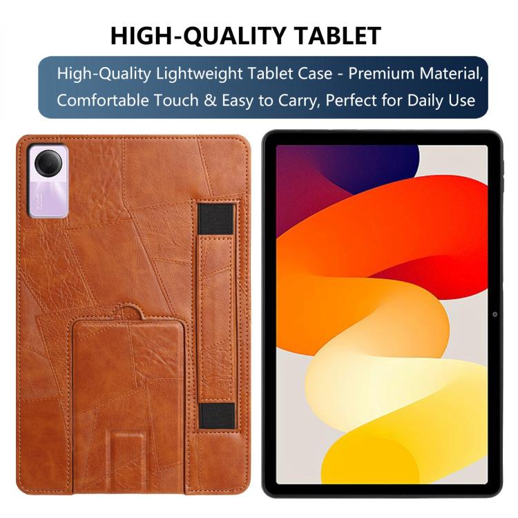 For Xiaomi Redmi Pad SE 11 2023 Wristband Retro Vegan Leather Back Tablet Case with Holder