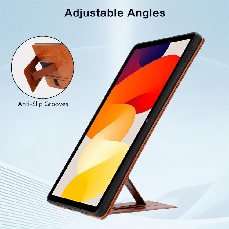 For Xiaomi Redmi Pad SE 11 2023 Wristband Retro Vegan Leather Back Tablet Case with Holder