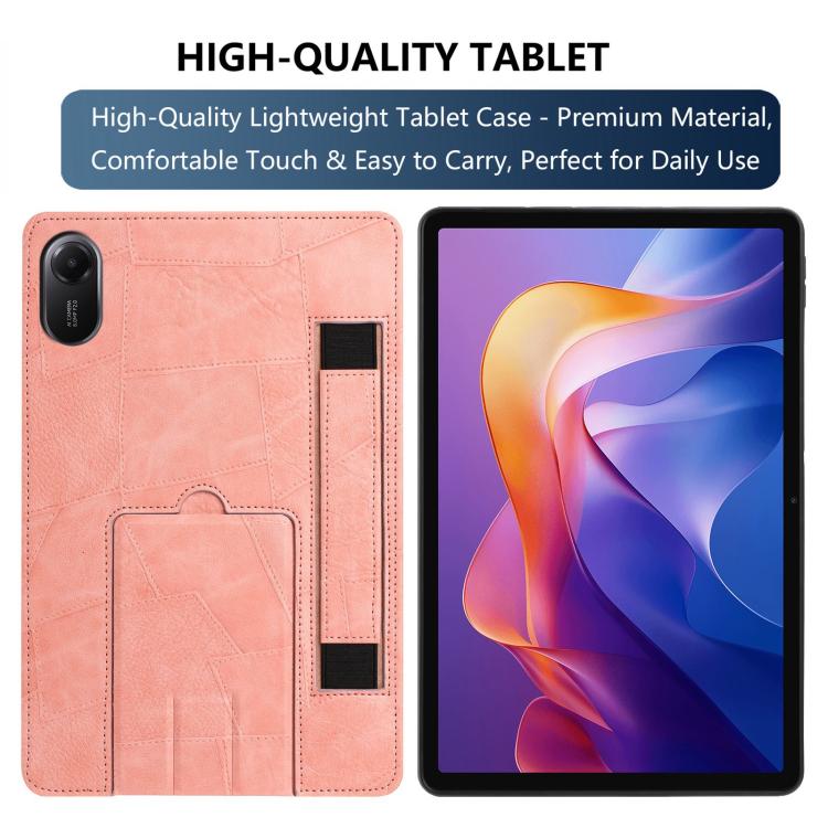 For Xiaomi Redmi Pad 2 11 2025 Wristband Retro Vegan Leather Back Tablet Case with Holder