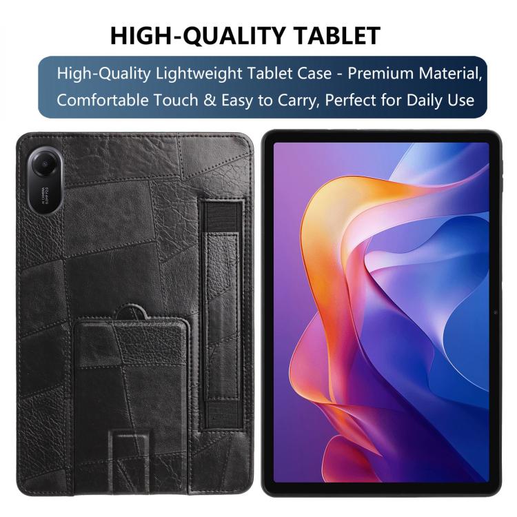 For Xiaomi Redmi Pad 2 11 2025 Wristband Retro Vegan Leather Back Tablet Case with Holder