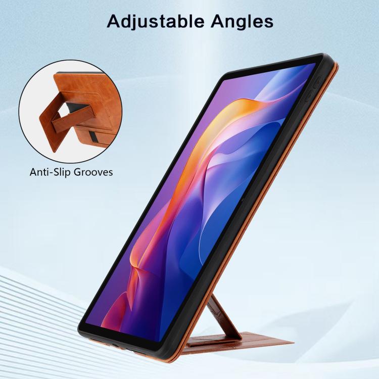 For Xiaomi Redmi Pad 2 11 2025 Wristband Retro Vegan Leather Back Tablet Case with Holder