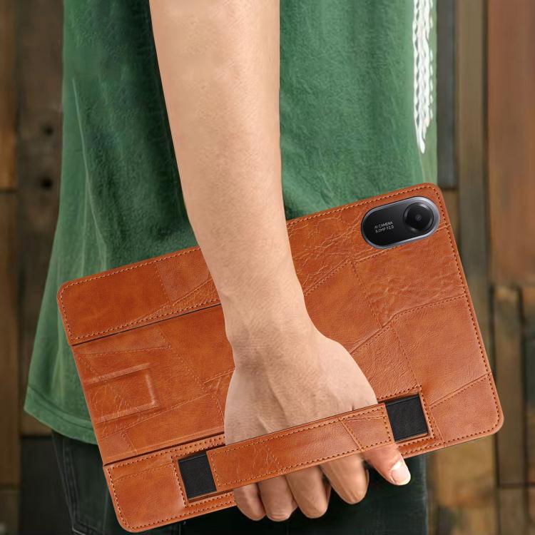 For Xiaomi Redmi Pad 2 11 2025 Wristband Retro Vegan Leather Back Tablet Case with Holder