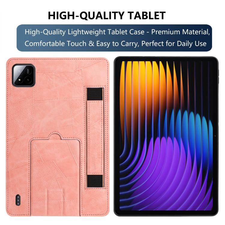 For Xiaomi Pad 8 / 8 Pro / 7 / 7 Pro Wristband Retro Vegan Leather Back Tablet Case with Holder