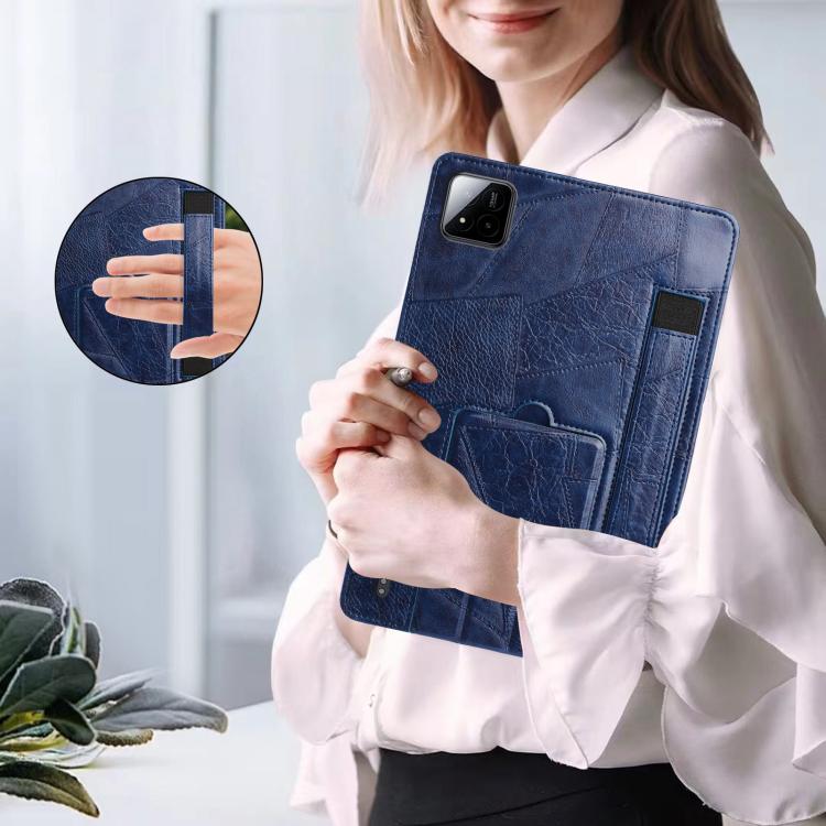 For Xiaomi Pad 8 / 8 Pro / 7 / 7 Pro Wristband Retro Vegan Leather Back Tablet Case with Holder