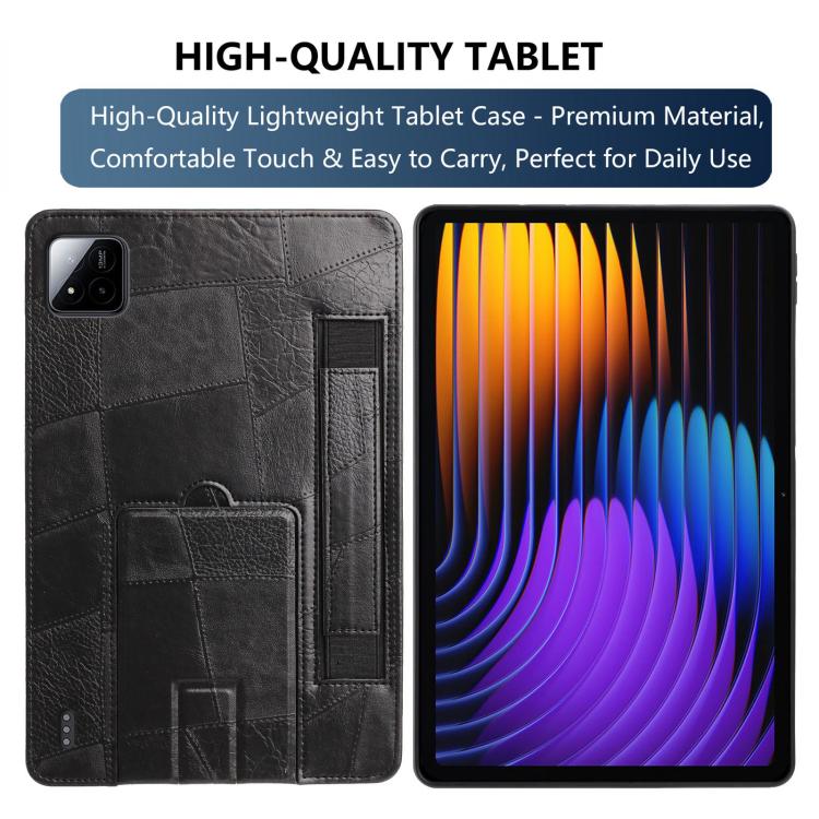 For Xiaomi Pad 8 / 8 Pro / 7 / 7 Pro Wristband Retro Vegan Leather Back Tablet Case with Holder