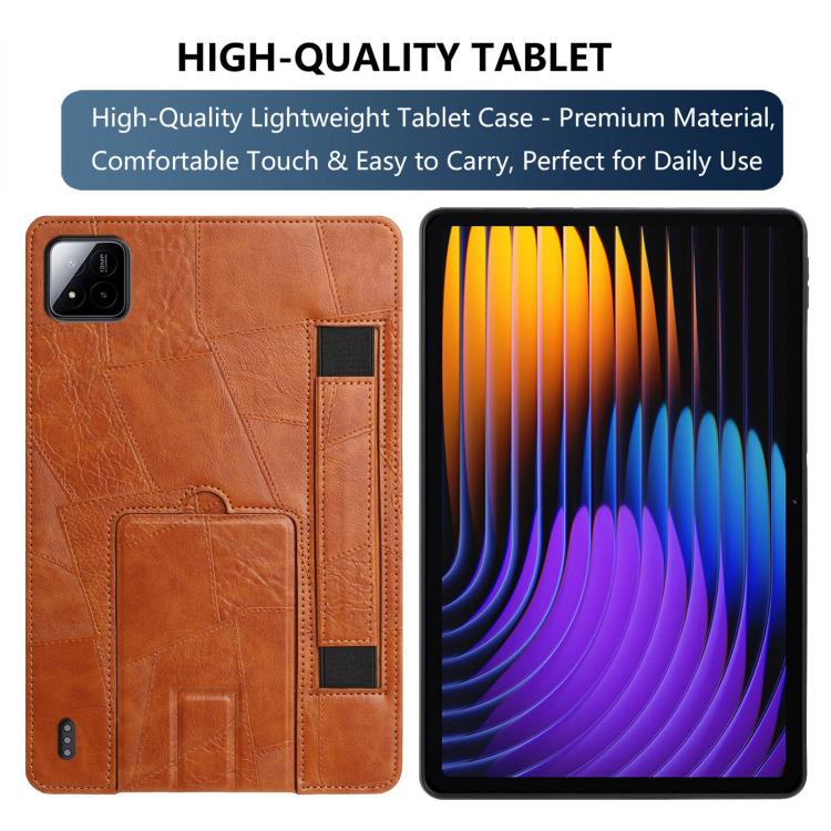 For Xiaomi Pad 8 / 8 Pro / 7 / 7 Pro Wristband Retro Vegan Leather Back Tablet Case with Holder