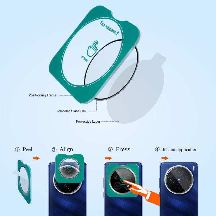 For vivo X200 LeReach TF Series Snap Version HD Wear-Resistant Camera Lens Glass Film