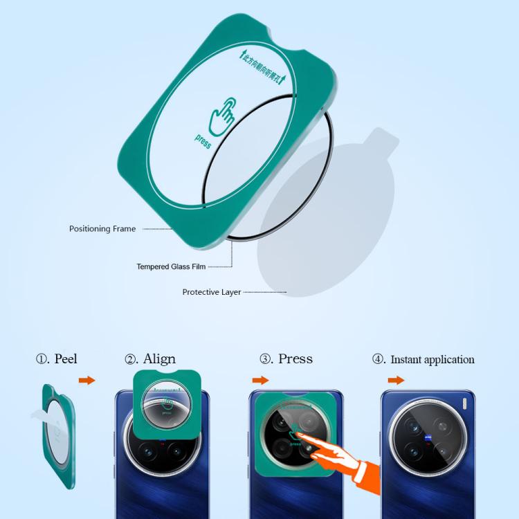 For vivo X200 Pro LeReach TF Series Snap Version HD Wear-Resistant Camera Lens Glass Film