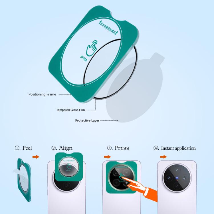 For vivo X200s LeReach TF Series Snap Version HD Wear-Resistant Camera Lens Glass Film