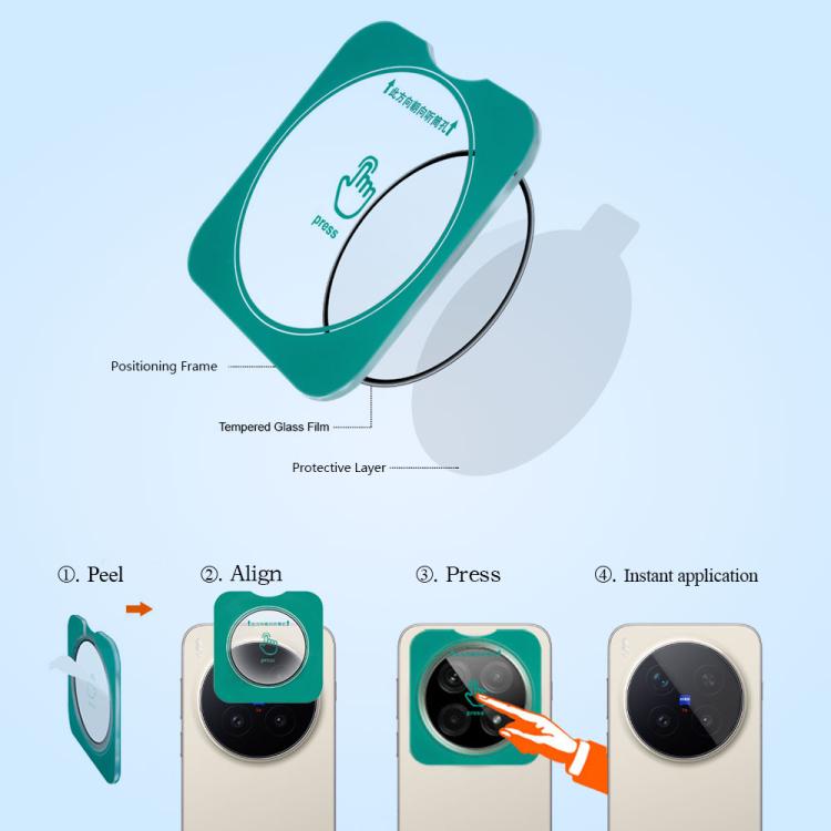 For vivo X300 2pcs/Set LeReach TF Series Snap Version HD Wear-Resistant Camera Lens Glass Film